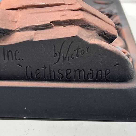 VGC 1965 - Chalkware "Victor Gethsemane" Creative Arts 3D wall Plaque Of Jesus - Picture 6 of 7